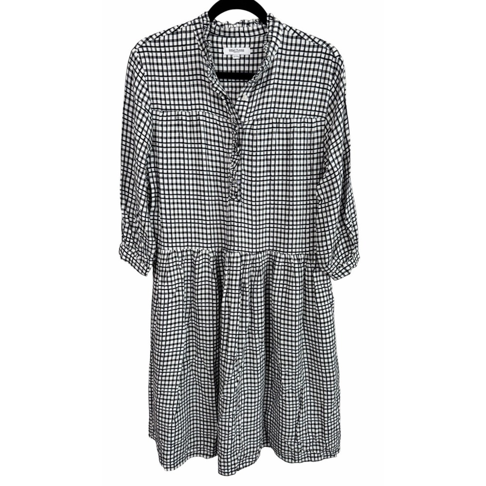 Great Plains London Black/White Gingham Dress Women's Size 10